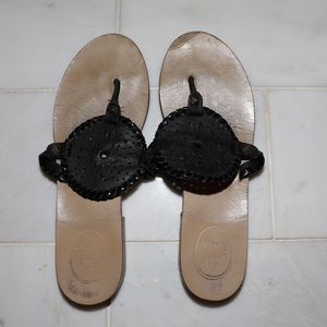 Jack Rodgers Black Circle Sandals - 9